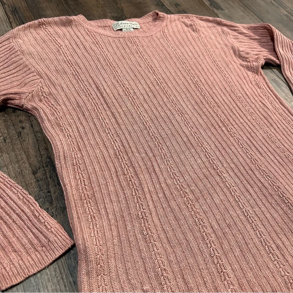 Laura Martin Collection‎ 80s Rose Pink Long Sleeve Sweater M Medium Silk Blend